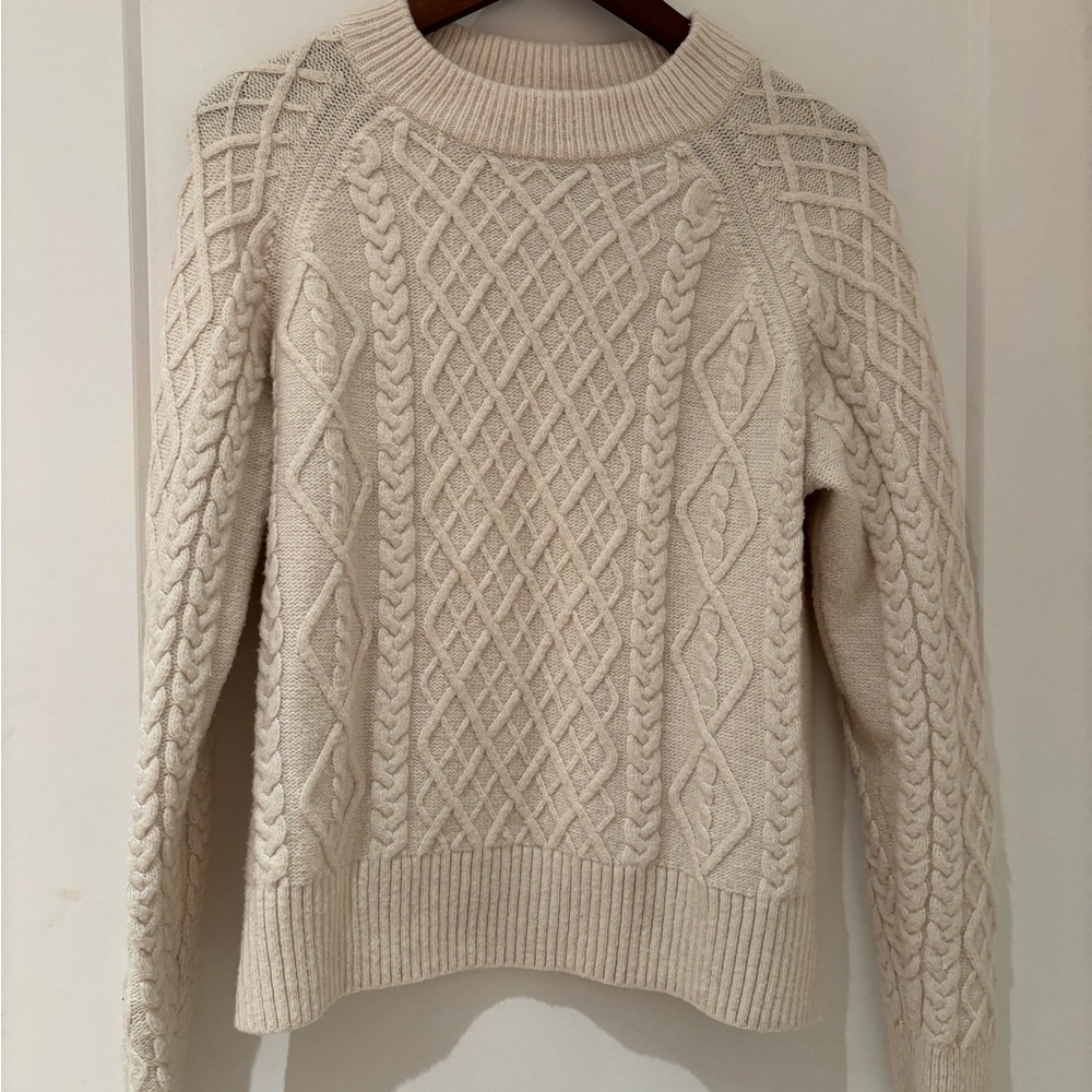 H&M Women's Cream Cable Knit Sweater
